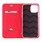 For iPhone 12 / 12 Pro Ultra-thin Plain Magnetic TPU + PU Leather Case with Holder & Card Slot(Red) - 3