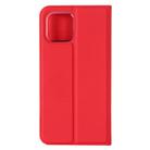 For iPhone 12 Pro Max Ultra-thin Plain Magnetic TPU + PU Leather Case with Holder & Card Slot(Red) - 2