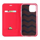 For iPhone 12 Pro Max Ultra-thin Plain Magnetic TPU + PU Leather Case with Holder & Card Slot(Red) - 3