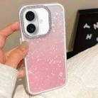 For iPhone 16 Gradient Shell Texture 3 in 1 Phone Case(Pink) - 1