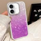 For iPhone 16 Gradient Shell Texture 3 in 1 Phone Case(Purple) - 1