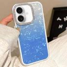 For iPhone 16 Plus Gradient Shell Texture 3 in 1 Phone Case(Blue) - 1