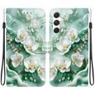 For Samsung Galaxy A05s Crystal Texture Colored Drawing Leather Phone Case(Jade Flowers) - 1