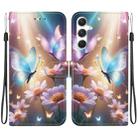 For Samsung Galaxy A35 5G Crystal Texture Colored Drawing Leather Phone Case(Butterfly Love Flower) - 1