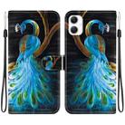 For Samsung Galaxy A05 Crystal Texture Colored Drawing Leather Phone Case(Peacock) - 1