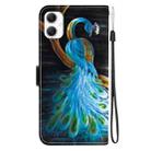 For Samsung Galaxy A05 Crystal Texture Colored Drawing Leather Phone Case(Peacock) - 3