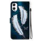 For Samsung Galaxy A06 Crystal Texture Colored Drawing Leather Phone Case(White Butterfly Feathers) - 3