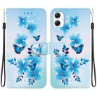 For Samsung Galaxy A06 Crystal Texture Colored Drawing Leather Phone Case(Blue Butterflies) - 1