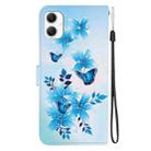 For Samsung Galaxy A06 Crystal Texture Colored Drawing Leather Phone Case(Blue Butterflies) - 3