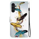 For Samsung Galaxy A15 Crystal Texture Colored Drawing Leather Phone Case(Gold Butterfly Feathers) - 3