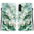 For Samsung Galaxy A15 Crystal Texture Colored Drawing Leather Phone Case(Jade Flowers) - 1