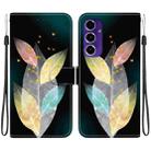 For Samsung Galaxy A16 Crystal Texture Colored Drawing Leather Phone Case(Colored Leaves) - 1