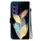 For Samsung Galaxy A16 Crystal Texture Colored Drawing Leather Phone Case(Colored Leaves) - 3