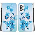 For Samsung Galaxy A33 5G Crystal Texture Colored Drawing Leather Phone Case(Blue Butterflies) - 1