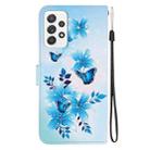 For Samsung Galaxy A33 5G Crystal Texture Colored Drawing Leather Phone Case(Blue Butterflies) - 3