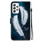 For Samsung Galaxy A53 5G Crystal Texture Colored Drawing Leather Phone Case(White Butterfly Feathers) - 3