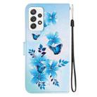 For Samsung Galaxy A53 5G Crystal Texture Colored Drawing Leather Phone Case(Blue Butterflies) - 3