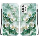 For Samsung Galaxy A53 5G Crystal Texture Colored Drawing Leather Phone Case(Jade Flowers) - 1