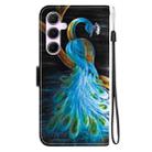 For Samsung Galaxy A55 5G Crystal Texture Colored Drawing Leather Phone Case(Peacock) - 3