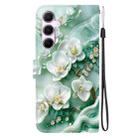 For Samsung Galaxy A55 5G Crystal Texture Colored Drawing Leather Phone Case(Jade Flowers) - 3