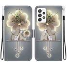 For Samsung Galaxy A73 5G Crystal Texture Colored Drawing Leather Phone Case(Elephants) - 1