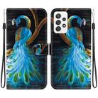 For Samsung Galaxy A73 5G Crystal Texture Colored Drawing Leather Phone Case(Peacock) - 1