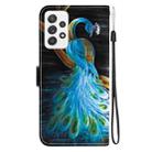 For Samsung Galaxy A73 5G Crystal Texture Colored Drawing Leather Phone Case(Peacock) - 3