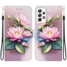 For Samsung Galaxy A73 5G Crystal Texture Colored Drawing Leather Phone Case(Lotus) - 1