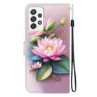 For Samsung Galaxy A73 5G Crystal Texture Colored Drawing Leather Phone Case(Lotus) - 3