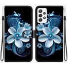 For Samsung Galaxy A73 5G Crystal Texture Colored Drawing Leather Phone Case(Black Orchid) - 1