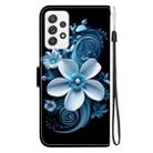For Samsung Galaxy A73 5G Crystal Texture Colored Drawing Leather Phone Case(Black Orchid) - 3