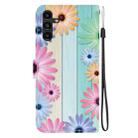 For Samsung Galaxy A13 5G Crystal Texture Colored Drawing Leather Phone Case(Sunflowers) - 3