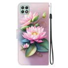 For Samsung Galaxy A22 5G Crystal Texture Colored Drawing Leather Phone Case(Lotus) - 3