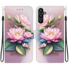 For Samsung Galaxy A34 5G Crystal Texture Colored Drawing Leather Phone Case(Lotus) - 1