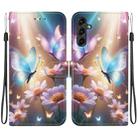 For Samsung Galaxy A34 5G Crystal Texture Colored Drawing Leather Phone Case(Butterfly Love Flower) - 1