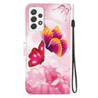 For Samsung Galaxy A52 4G / 5G Crystal Texture Colored Drawing Leather Phone Case(Pink Butterflies) - 3