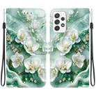 For Samsung Galaxy A52 4G / 5G Crystal Texture Colored Drawing Leather Phone Case(Jade Flowers) - 1
