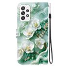 For Samsung Galaxy A52 4G / 5G Crystal Texture Colored Drawing Leather Phone Case(Jade Flowers) - 3
