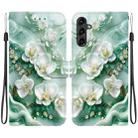 For Samsung Galaxy A54 5G Crystal Texture Colored Drawing Leather Phone Case(Jade Flowers) - 1