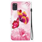 For Samsung Galaxy A21s Crystal Texture Colored Drawing Leather Phone Case(Pink Butterflies) - 3