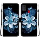 For Samsung Galaxy A21s Crystal Texture Colored Drawing Leather Phone Case(Black Orchid) - 1