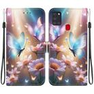 For Samsung Galaxy A21s Crystal Texture Colored Drawing Leather Phone Case(Butterfly Love Flower) - 1
