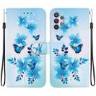 For Samsung Galaxy A32 5G Crystal Texture Colored Drawing Leather Phone Case(Blue Butterflies) - 1