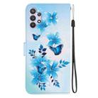 For Samsung Galaxy A32 5G Crystal Texture Colored Drawing Leather Phone Case(Blue Butterflies) - 3