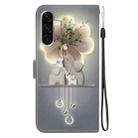 For Samsung Galaxy A26 5G Crystal Texture Colored Drawing Leather Phone Case(Elephants) - 3