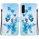 For Samsung Galaxy A26 5G Crystal Texture Colored Drawing Leather Phone Case(Blue Butterflies) - 1