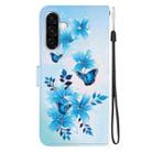 For Samsung Galaxy A26 5G Crystal Texture Colored Drawing Leather Phone Case(Blue Butterflies) - 3