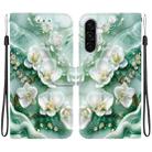 For Samsung Galaxy A26 5G Crystal Texture Colored Drawing Leather Phone Case(Jade Flowers) - 1