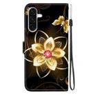 For Samsung Galaxy A36 / A56 5G Crystal Texture Colored Drawing Leather Phone Case(Gold Flower) - 3