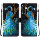 For Samsung Galaxy A36 / A56 5G Crystal Texture Colored Drawing Leather Phone Case(Peacock) - 1